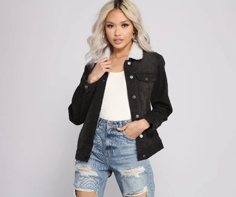 Cozy And Casual Sherpa Denim Jacket