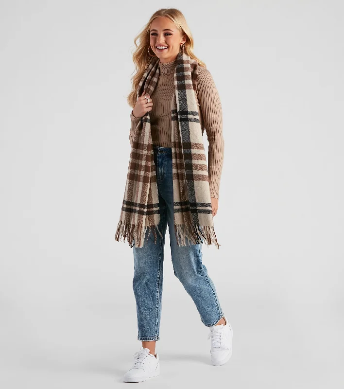 Cuddle Weather Plaid Blanket Scarf