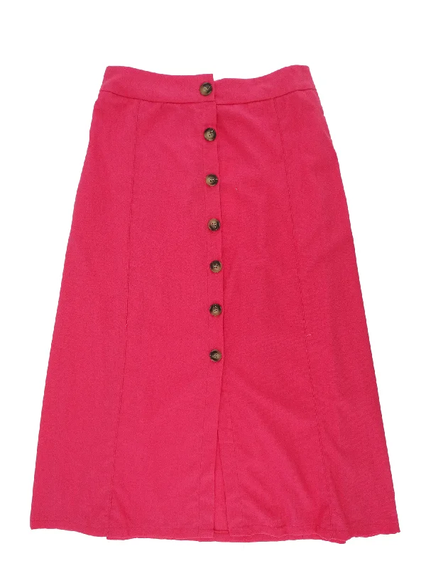 181006, Da Moda Women's Button Down Skirt W/Pocket- S-XL