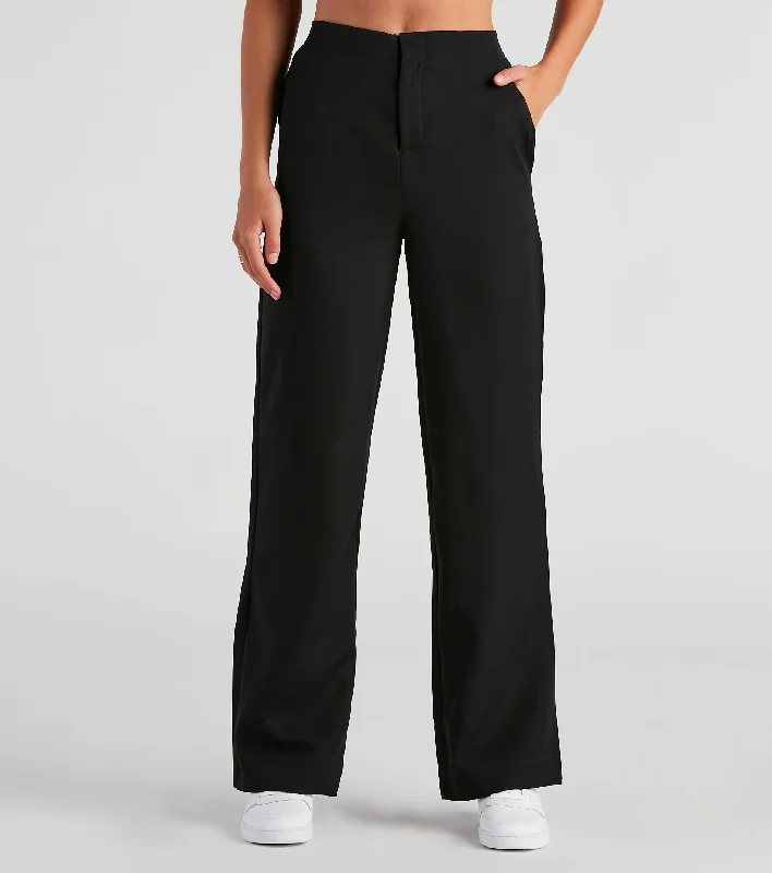 Elevated And Trendy Wide-Leg Trouser Pants