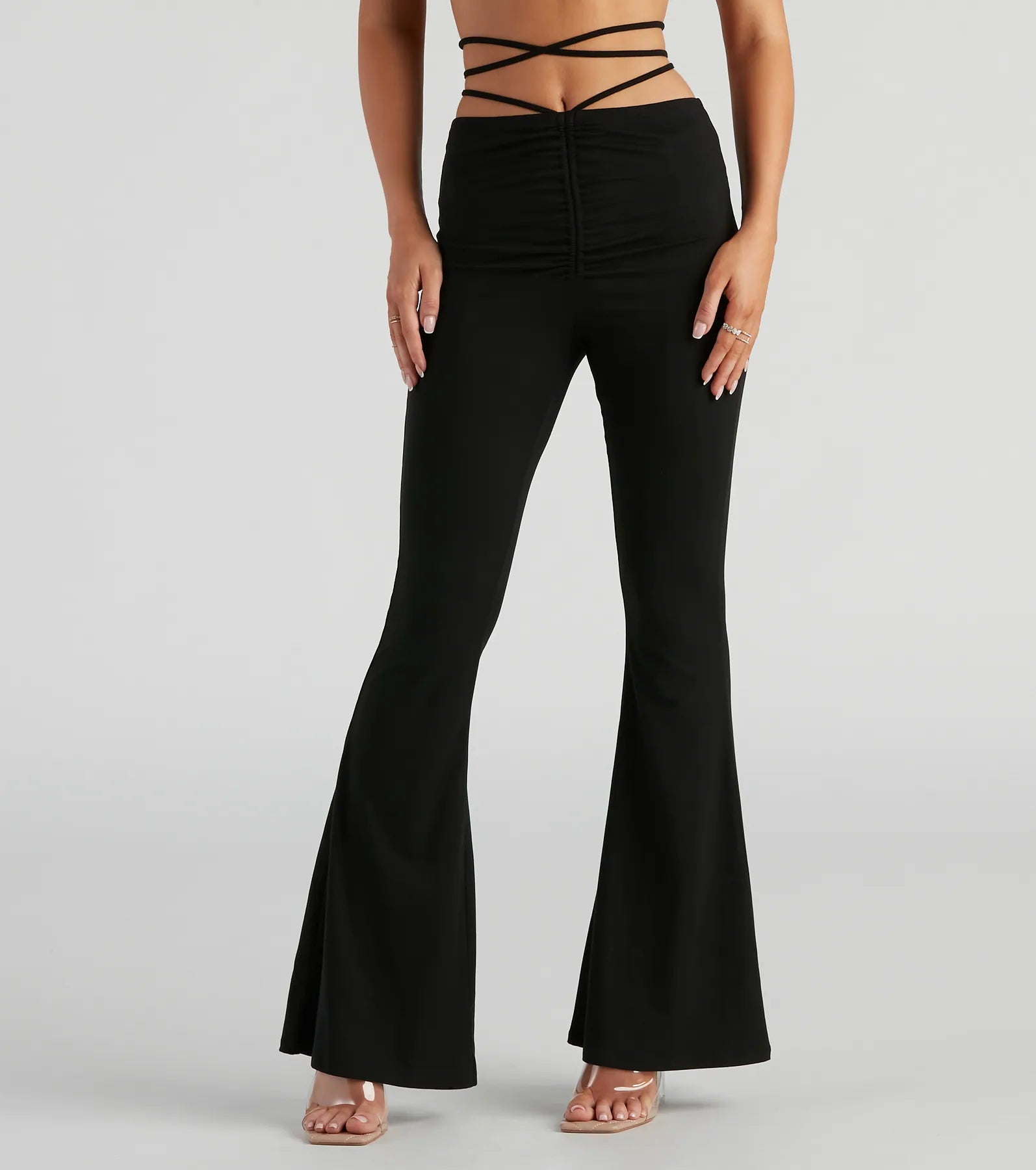 Elevated Casual Strappy Flare Pants