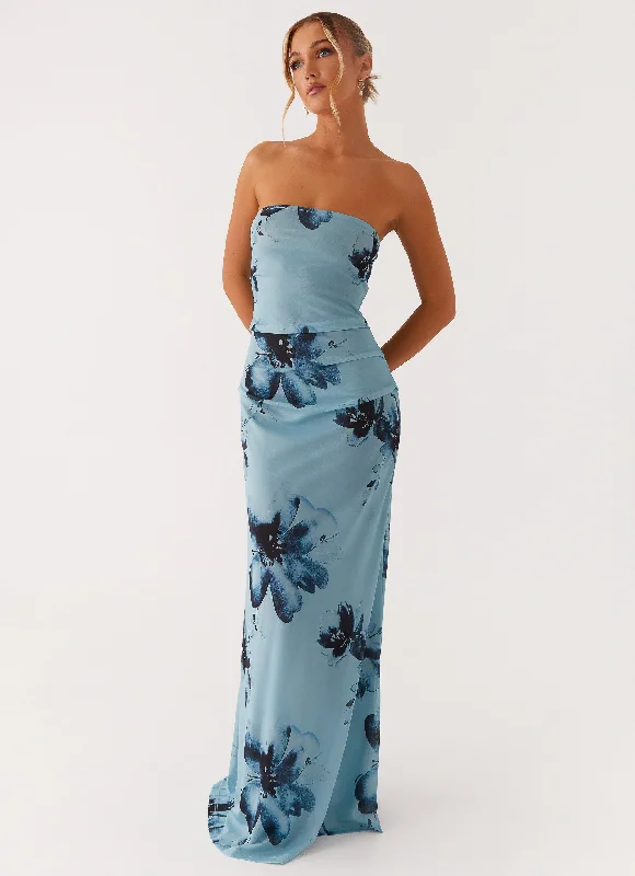 Field Of Dreams Maxi Dress - Blue Black Floral