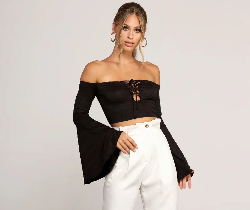 Flow With It Bell Sleeve Crop Top