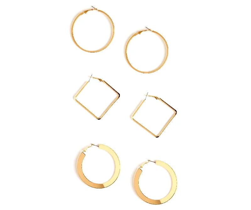 Glam Hoop Earring Set