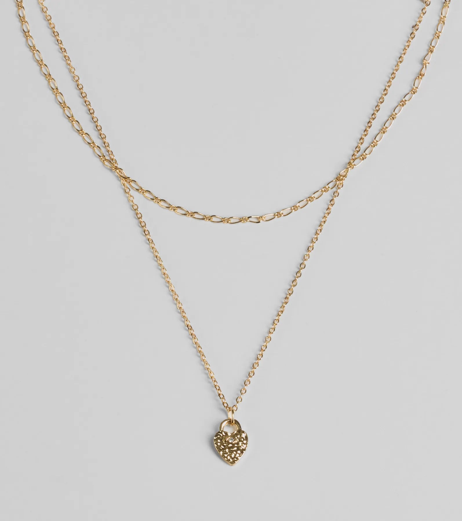 Key To My Heart Locket Layered Chain Necklace Set