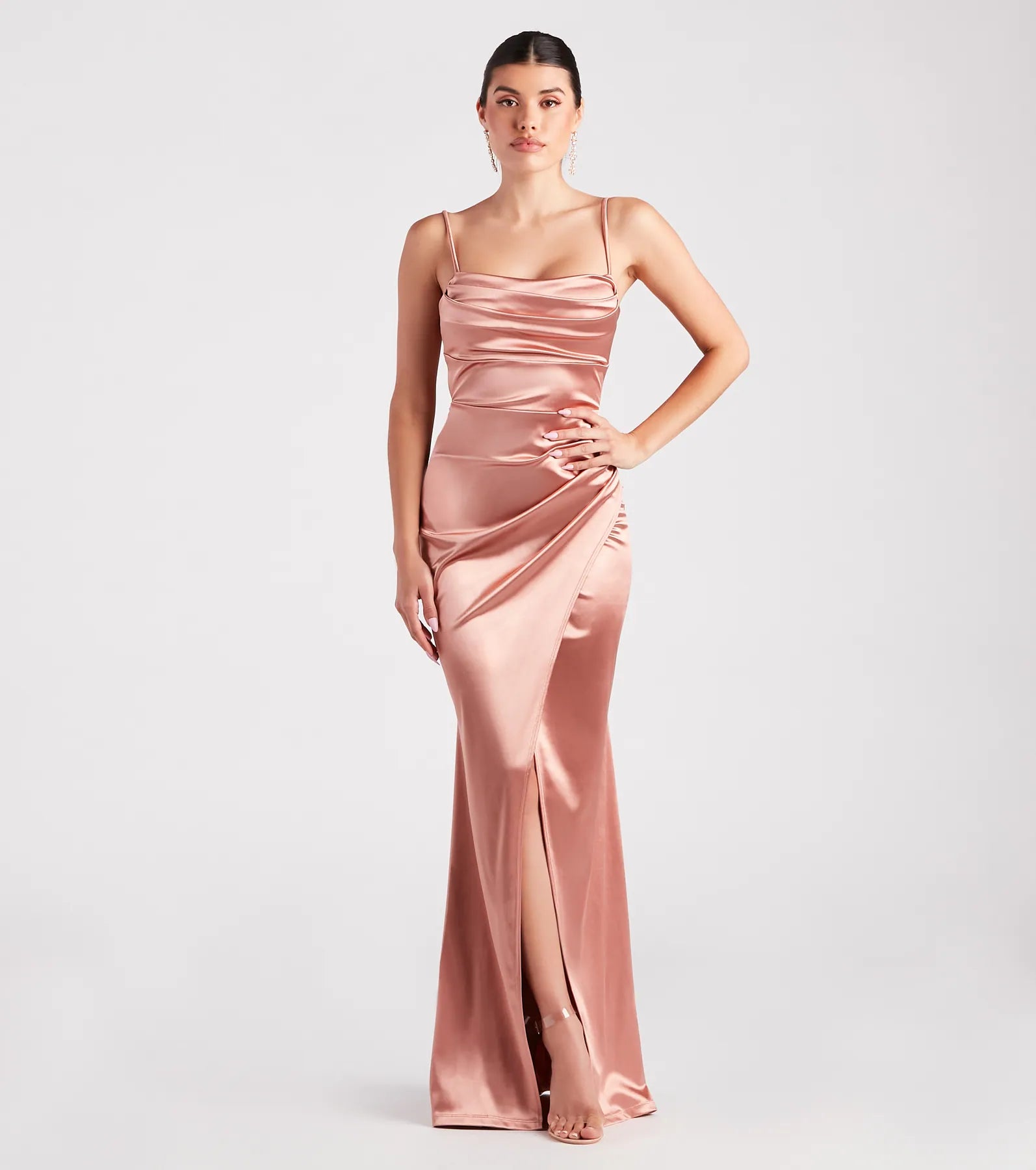 Laurel Formal Satin Tie-Back Mermaid Dress