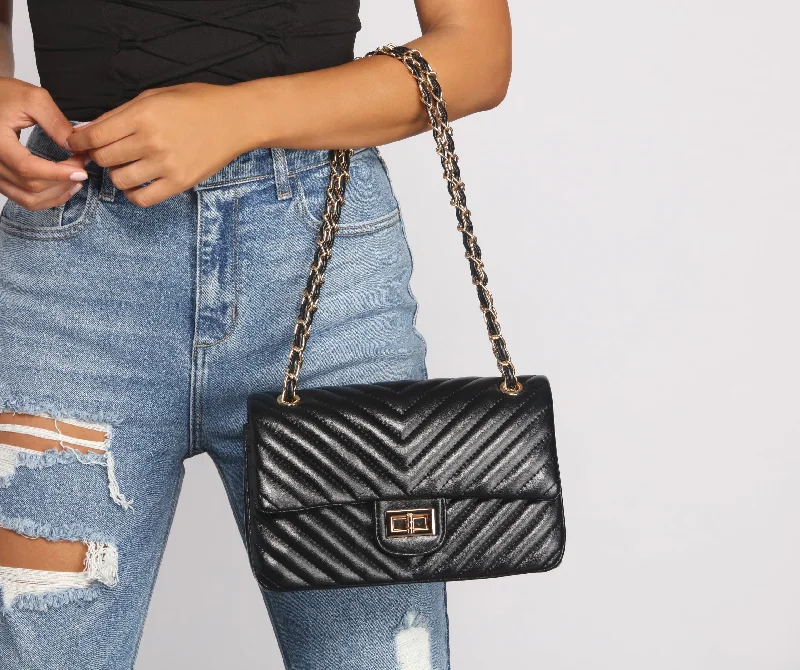 Poised and Classy Quilted Crossbody