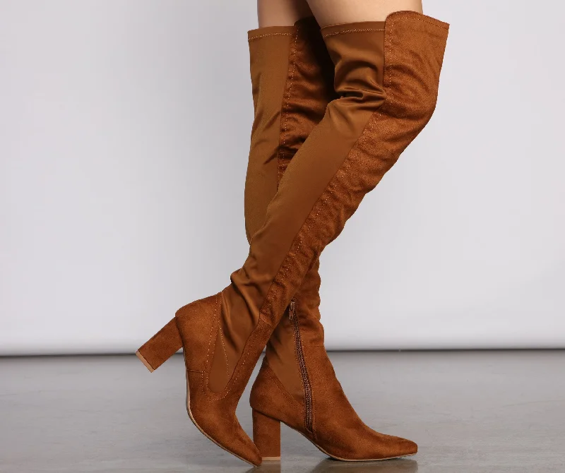 So Chic Over-The-Knee Lace Up Boots