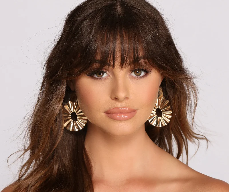 So Fab Pleated O-Ring Statement Earrings