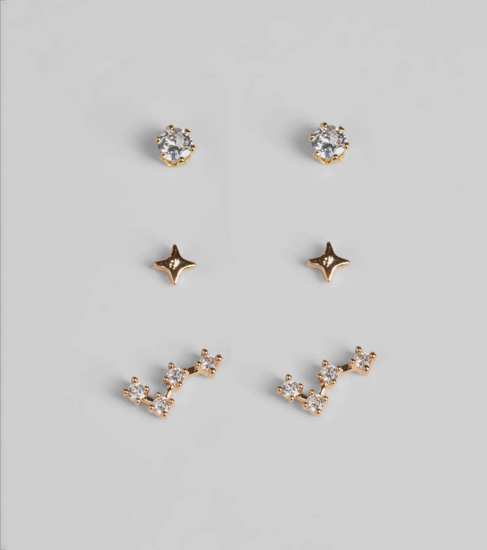 Wish Upon A Star Three Pack Stud Earring Set