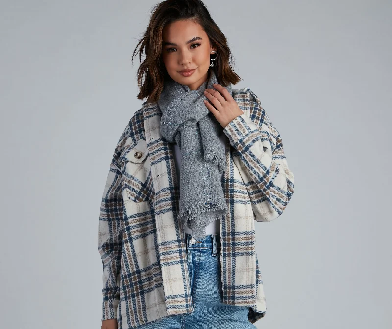 Wrapped Up Cozy Plaid Blanket Scarf