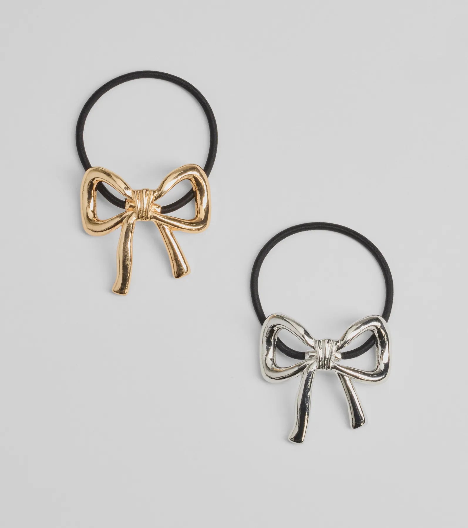 Sleek Charm Two-Pack Hair Bow Elastic Set