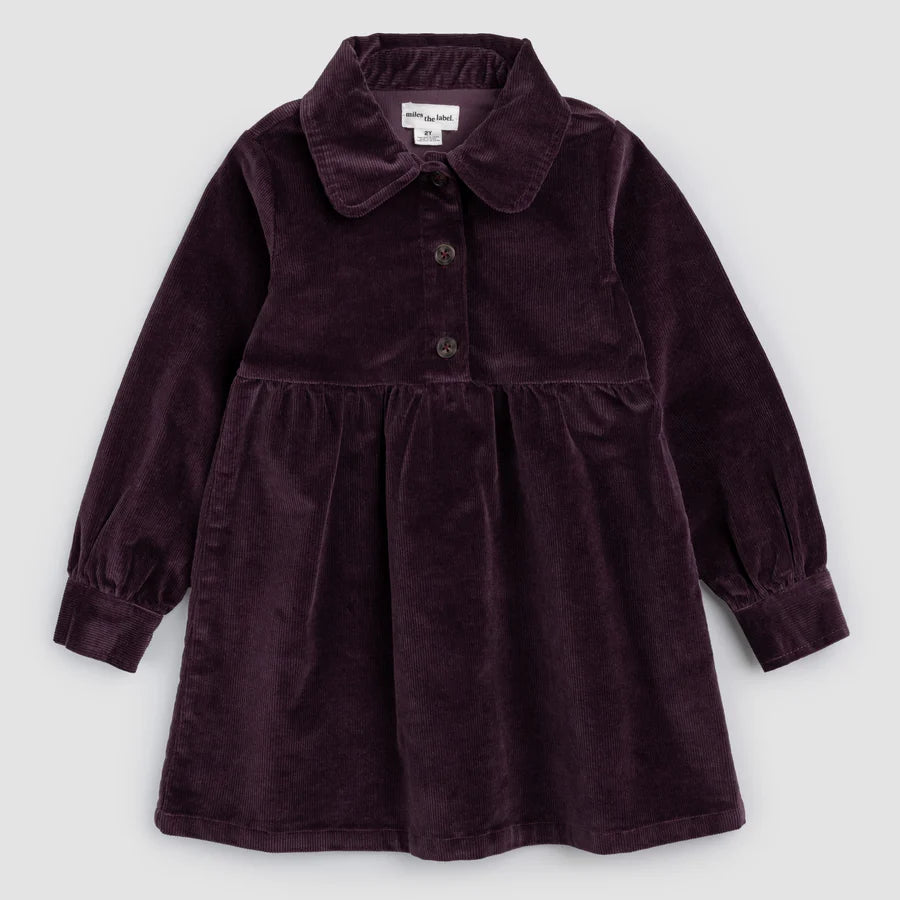 Corduroy Baby Dress - Plum