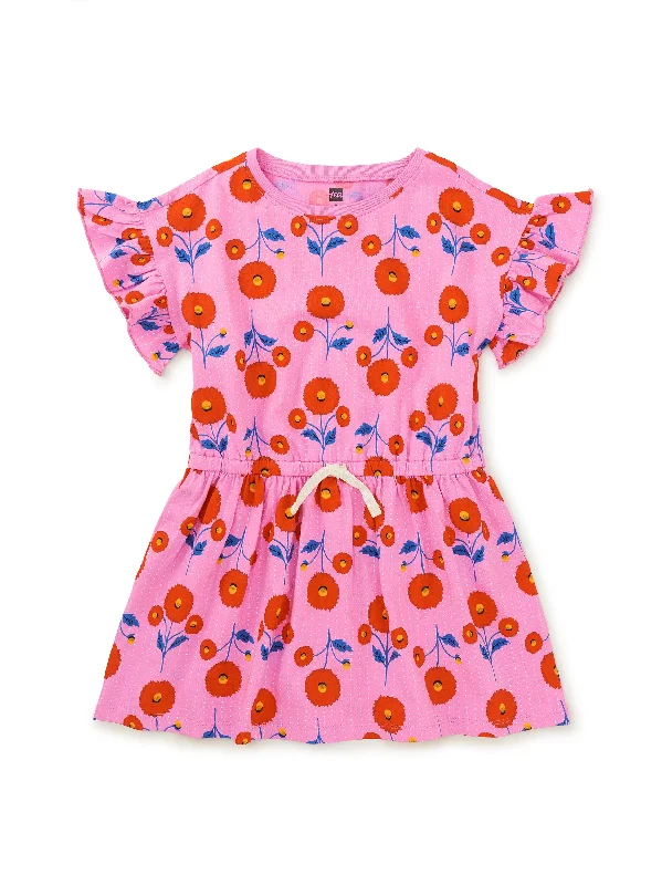 Tie Waist Baby Dress - Indian Poppy