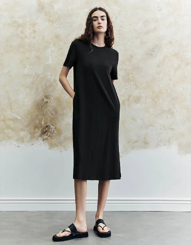 Crew Neck Straight Dress