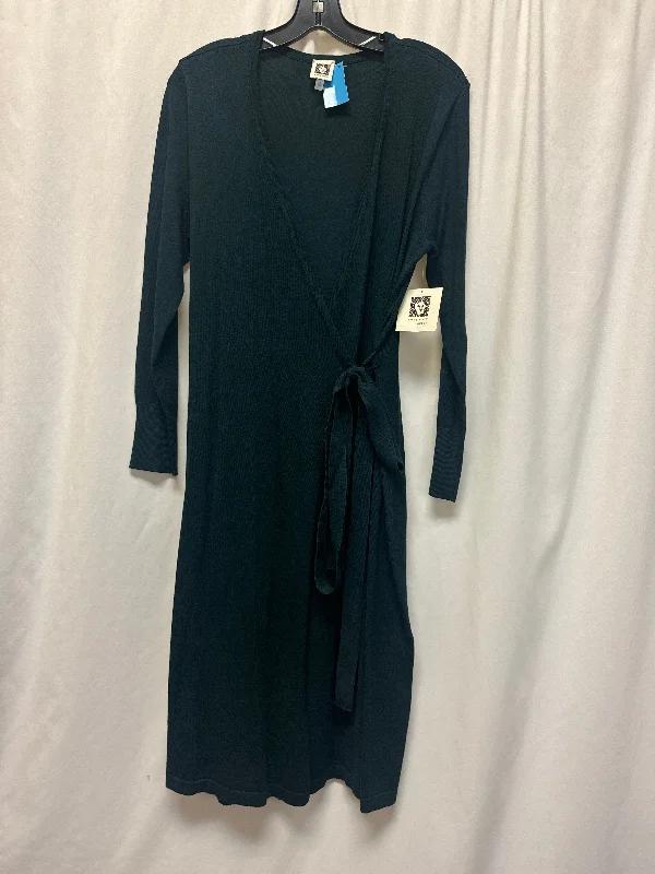 Dress Casual Midi By Anne Klein In Green, Size: M