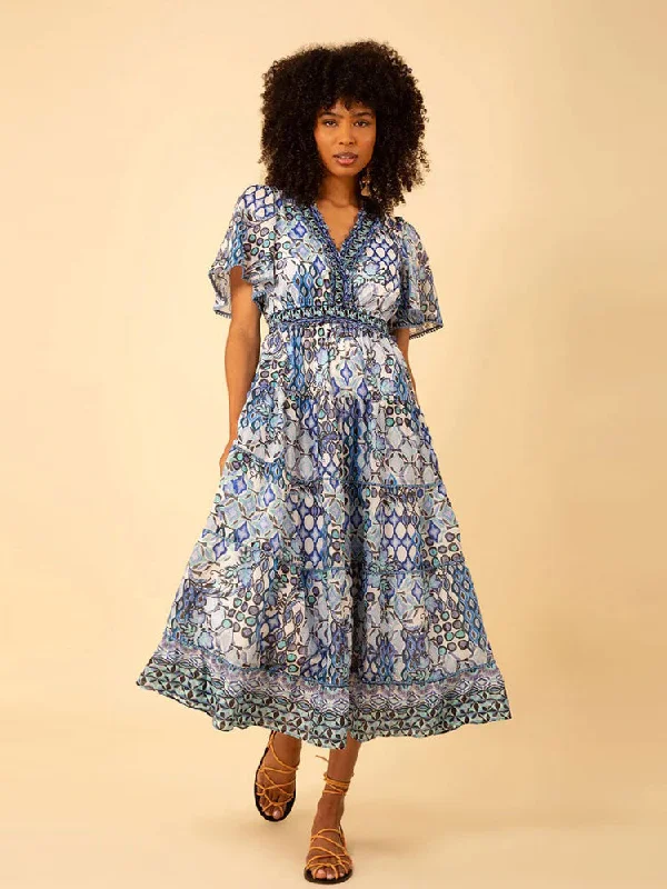 Hale Bob Leia Dress Blue