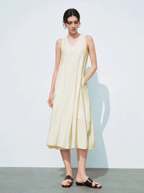 Sleeveless V-Neck A-Line Dresses