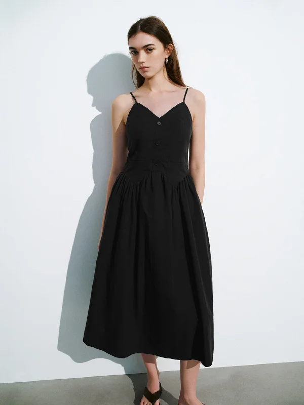 Sleeveless V-Neck A-Line Dresses