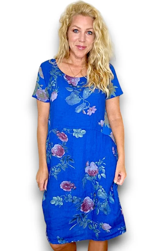 Thorn Rose Jungle Dress - Cobalt