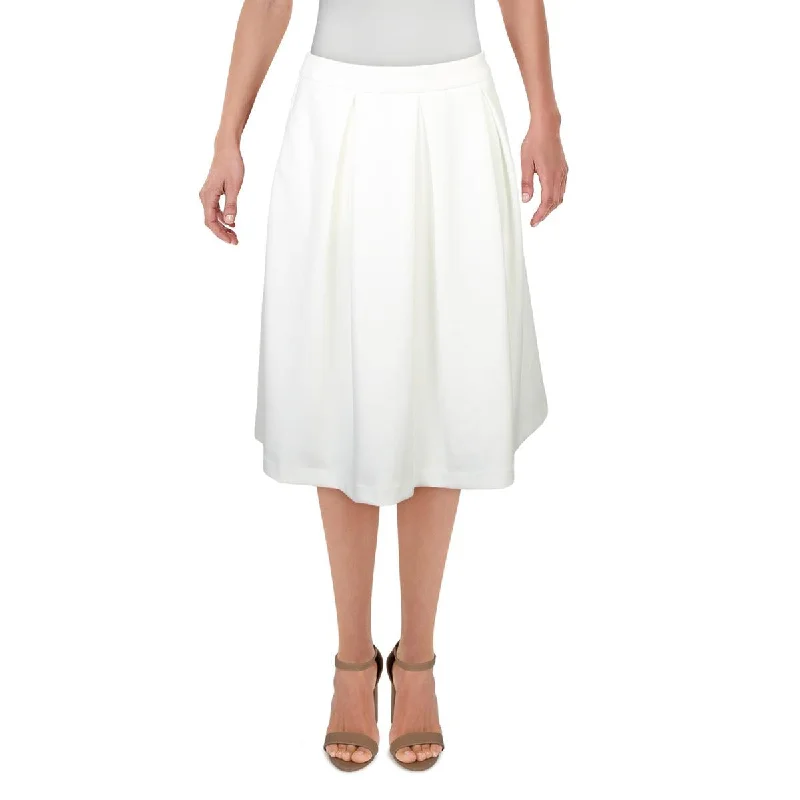 Calvin Klein Womens Petites Pleated Below Knee Midi Skirt