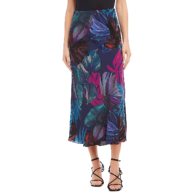 Karen Kane Womens Long Printed Midi Skirt