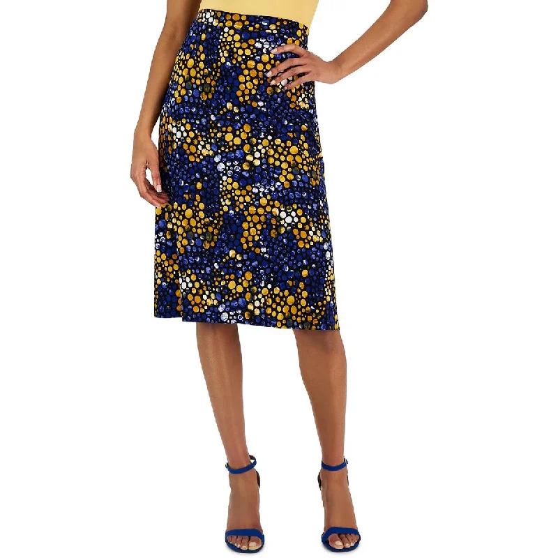 Kasper Womens Printed Knee Length Midi Skirt